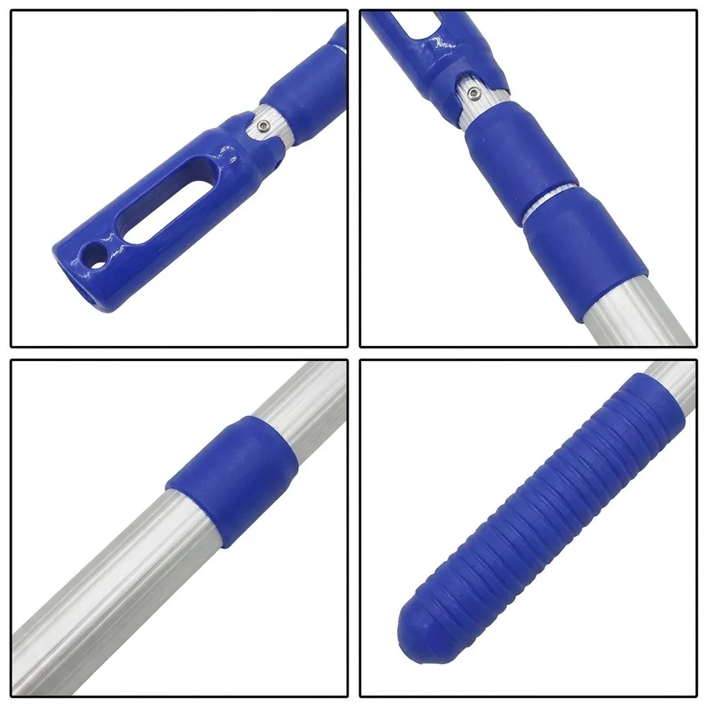 Swimming Pool Extender Adjustable Cleaning Pole For Thorough Pool Cleaning Silver Three-section Design Sturdy Construction