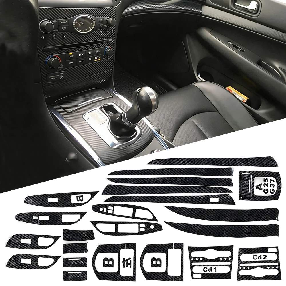 

Car Interior Decoration Protection Sticker For Infiniti G37 SEDAN 2010 2011 2012 2013 Carbon Fiber Sticker Cover Car Accessories