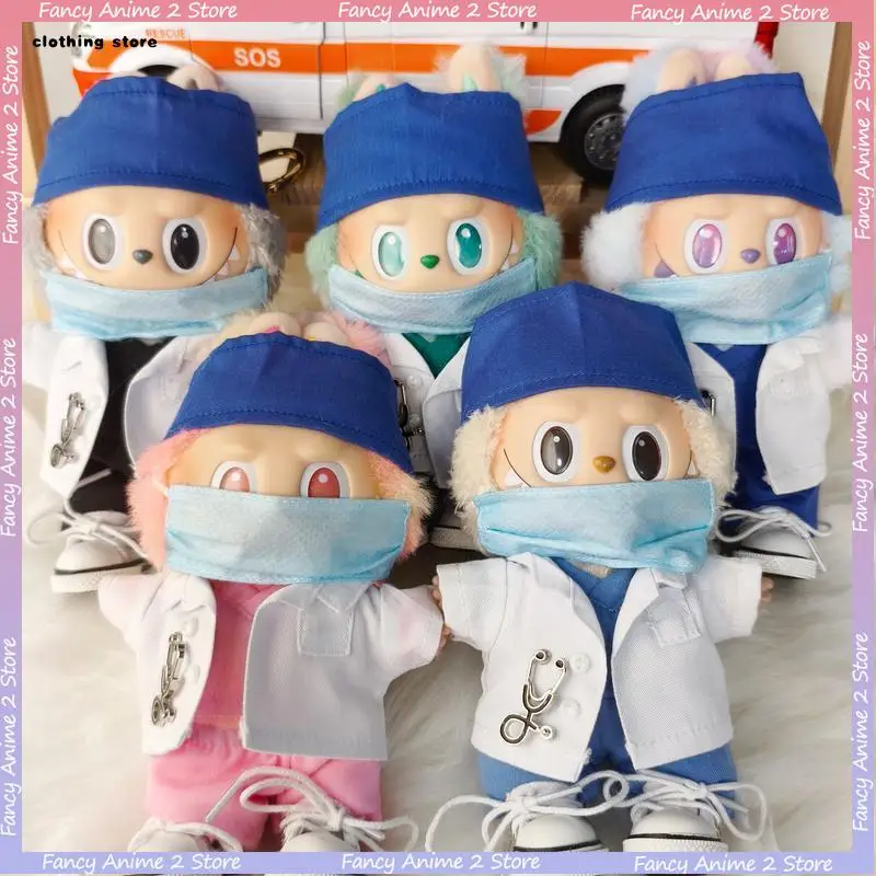 

Doctor Nurse Uniform for Labubu Doll Clothe White Coat and Surgical Gown Fashionable Academic Clothing Costume Outfit Decoration