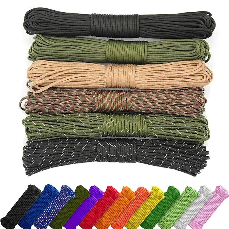 550 Paracord 7 Strand 4mm Military Camping Accessories Outdoor Survival DIY Bracelet Rope Hiking Clothesline Camping Gadgets