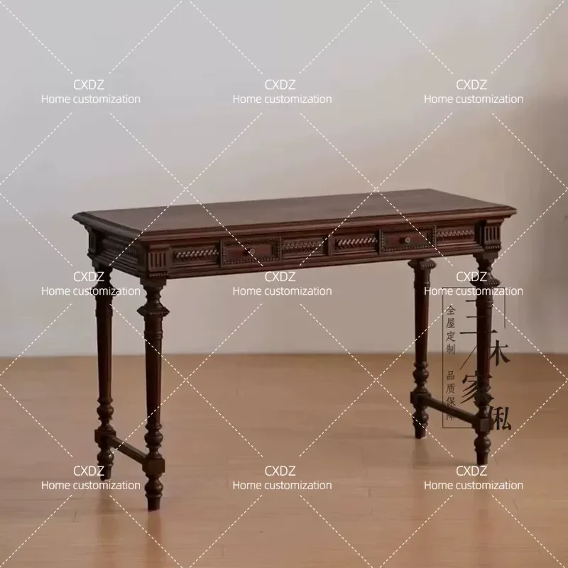 Solid Wood Antique Entrance Table American Country Style Birch Wood Nordic Foyer Furniture Customizable Console Table for