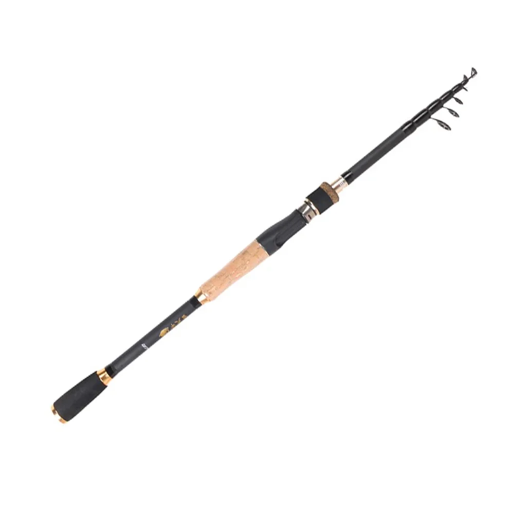 

New Telescopic Lure Rod 1.8M 2.1M 2.4M 2.7M Carbon Fiber Cork Wood Handle Spinning Rod Fishing Pole Tackle