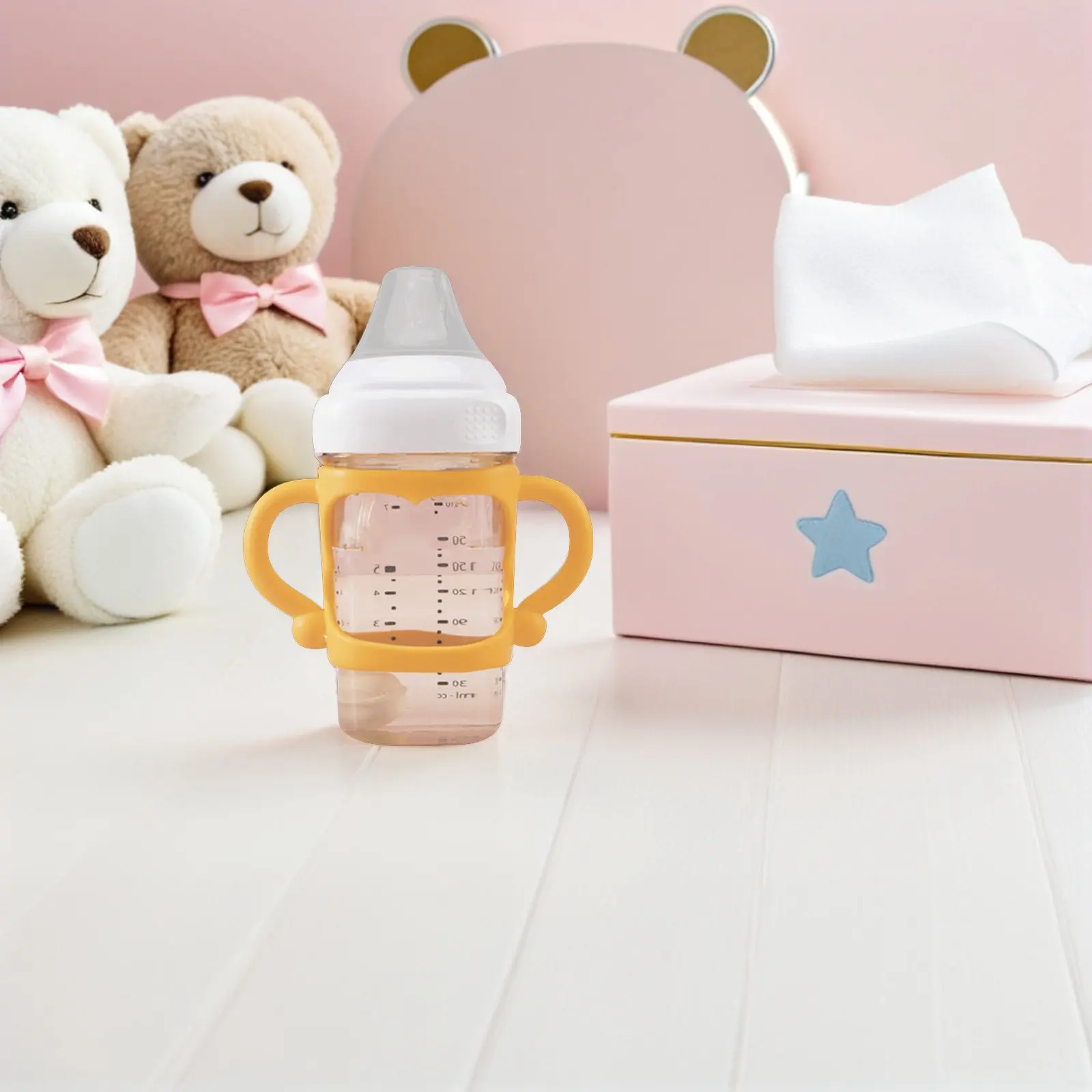 

4Pcs Silicone Bottle Handles for Baby Feeding Bottles Ergonomic Comfort Grip Prevent Breakage Easy Install Remove Universal Fit