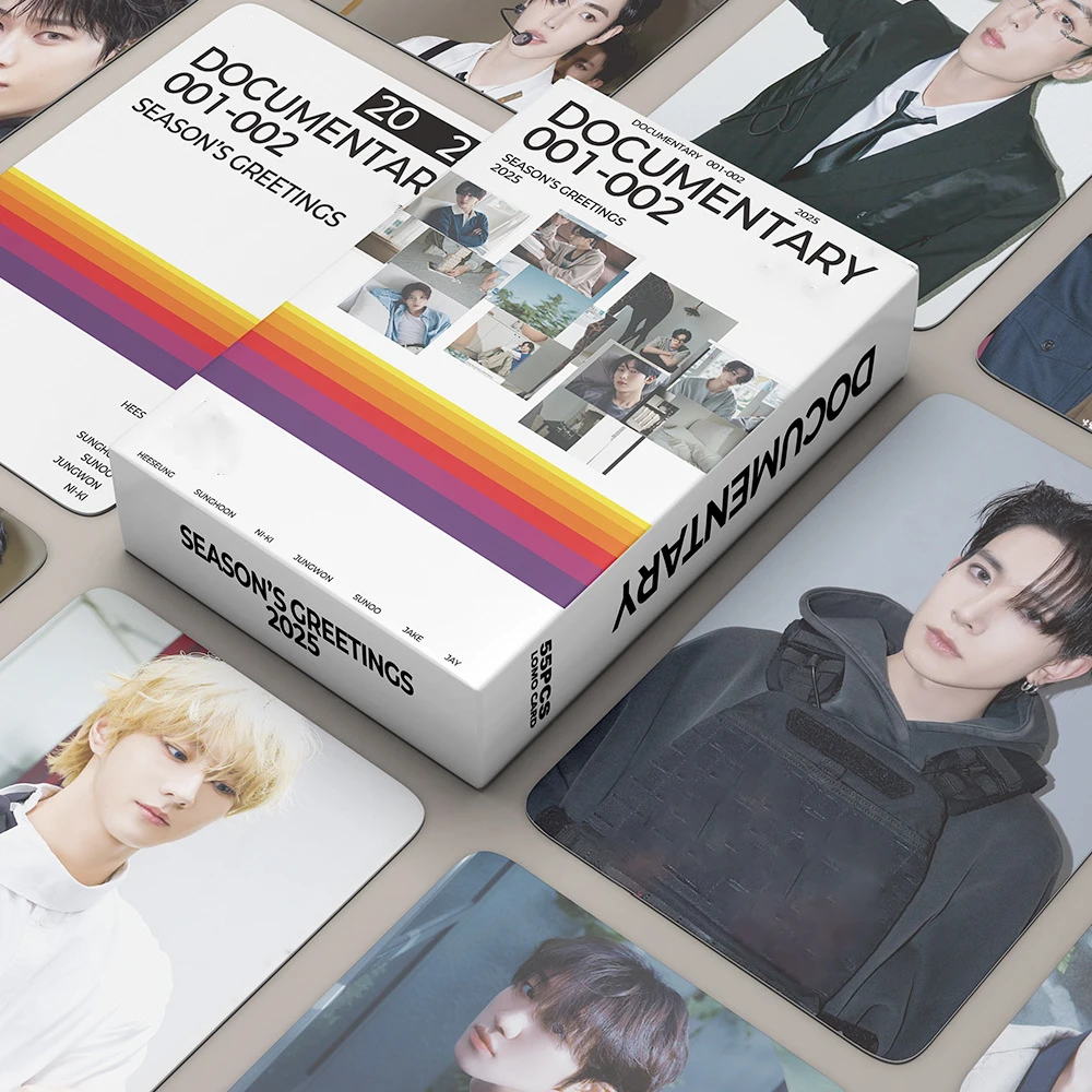 55 יחידות / מערכת Kpop Idols HeeSeung JungWon 2025 SEASON'S GREETINGS בקופסה כרטיס מסמך Photocard SUNOO JAKE אוסף מעריצים מתנה
