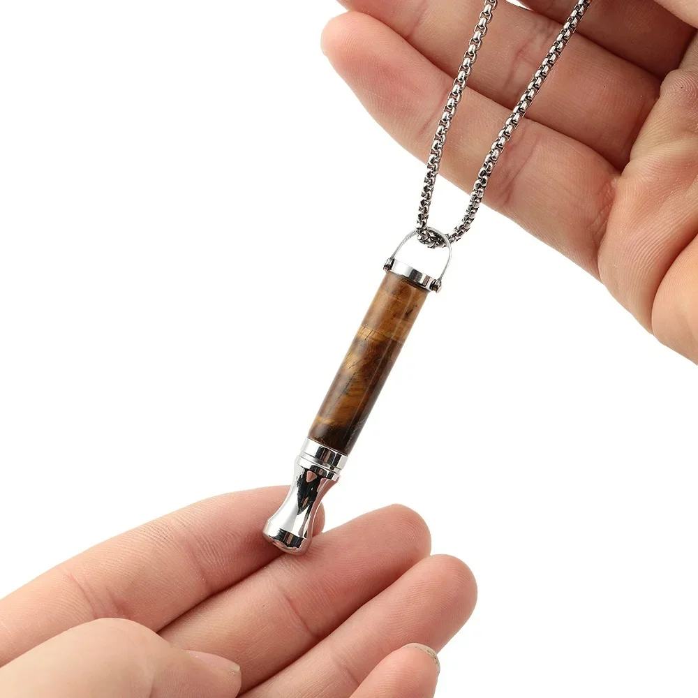 

2025 European and American Energy Breathing Resistance Necklace Titanium Steel Stress Relieving and Anxiety Relieving Jewelry