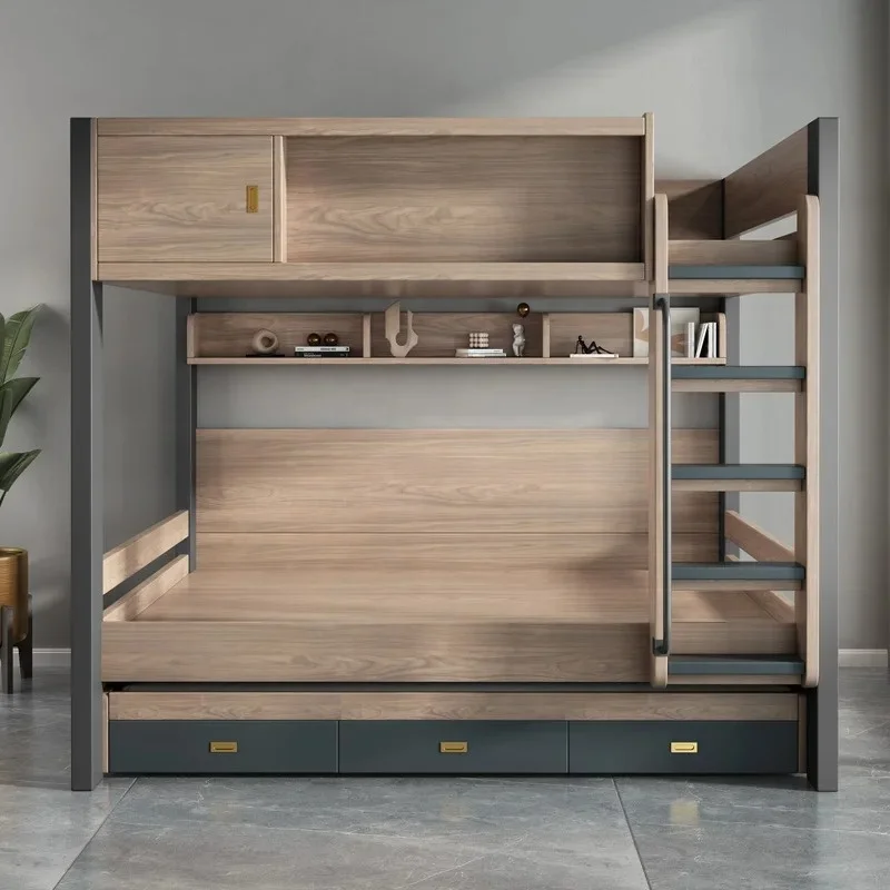 Nordic High and Low Bed Modern High and Low Multi-Functional Bunk Bed Children'S Bunk Bed Home Furniturepromote sales