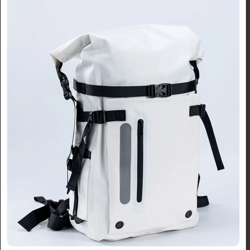 Waterproof outdoor backpack with long fins, Equipment Swimming River Tracing Drifting Dry Wet Separation Bag Snorkeling Backpack