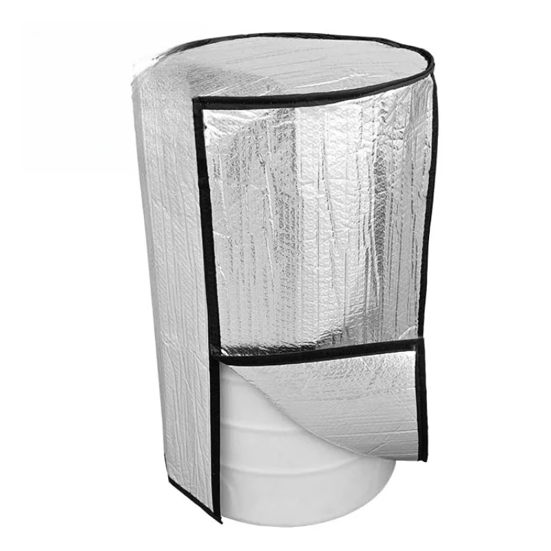 

Outdoor hot water tank heat shield