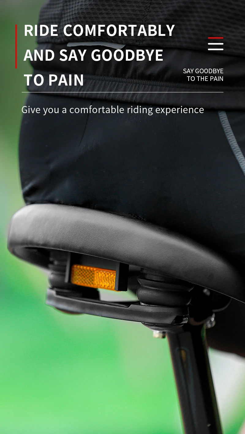 WEST BIKING Fahrradsattel Super Komfortabel Verbreitertes Kissen MTB City Bike Memory-Schaum Stoßdämpfend Sicherheits-Reflektierender Fahrradsitz – Detail 4