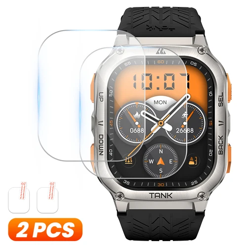 Imagen 2 del producto Película de vidrio templado para KOSPET TANK M3 TANK M3 Ultra Smartwatch película protectora de vidrio 1 Juego de película protectora de pantalla para reloj inteligente