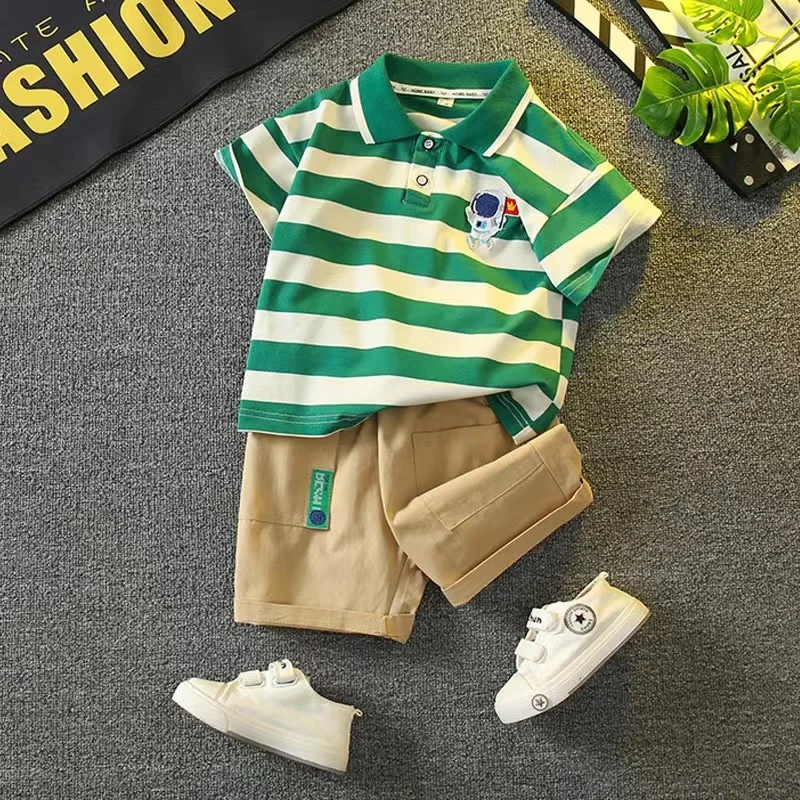 

kids clothes sets 0-5years baby boys stripe Short sleeve suits baby boys summer fashion two-piece suits