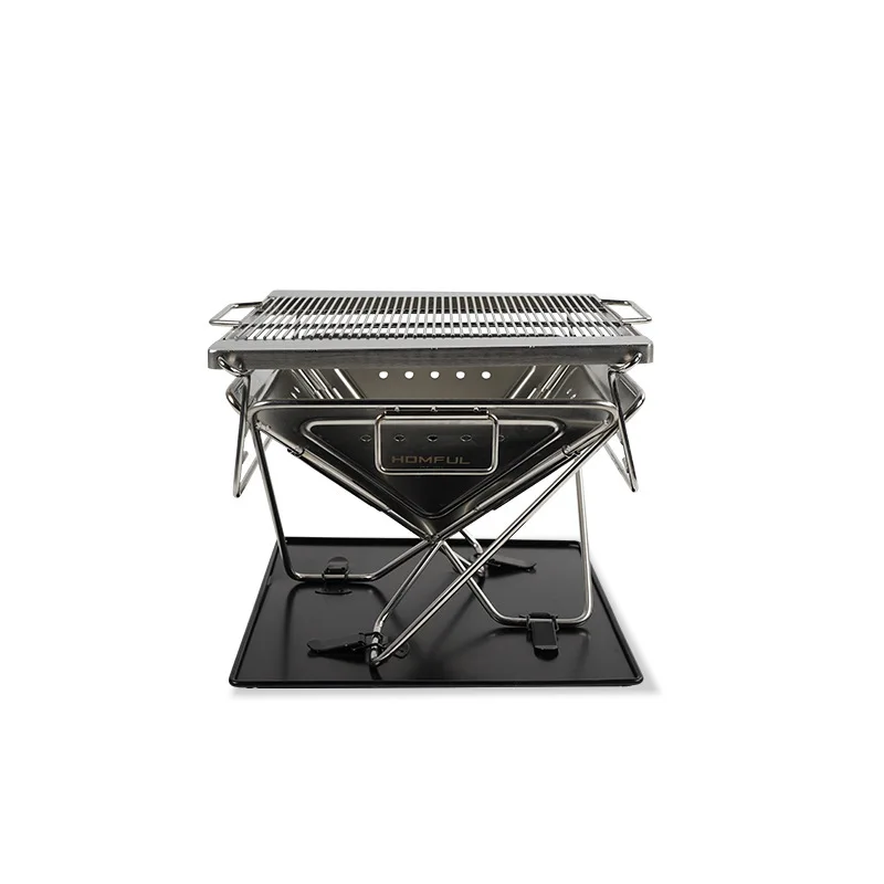 Wholesale Stainless Steel Portable Barbecue Oven Simple Wood Stove Folding Design for Outdoor Camping Picnics for Amazon