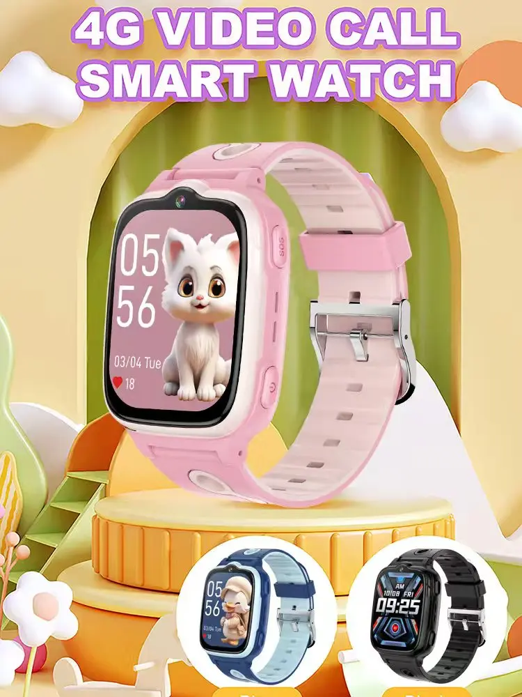 2025 جديد 4G ساعة ذكية للأطفال GPS WIFI مكالمة فيديو SOS APP تحميل الطفل Smartwatch شاشة الكاميرا المقتفي موقع الطفل هدية