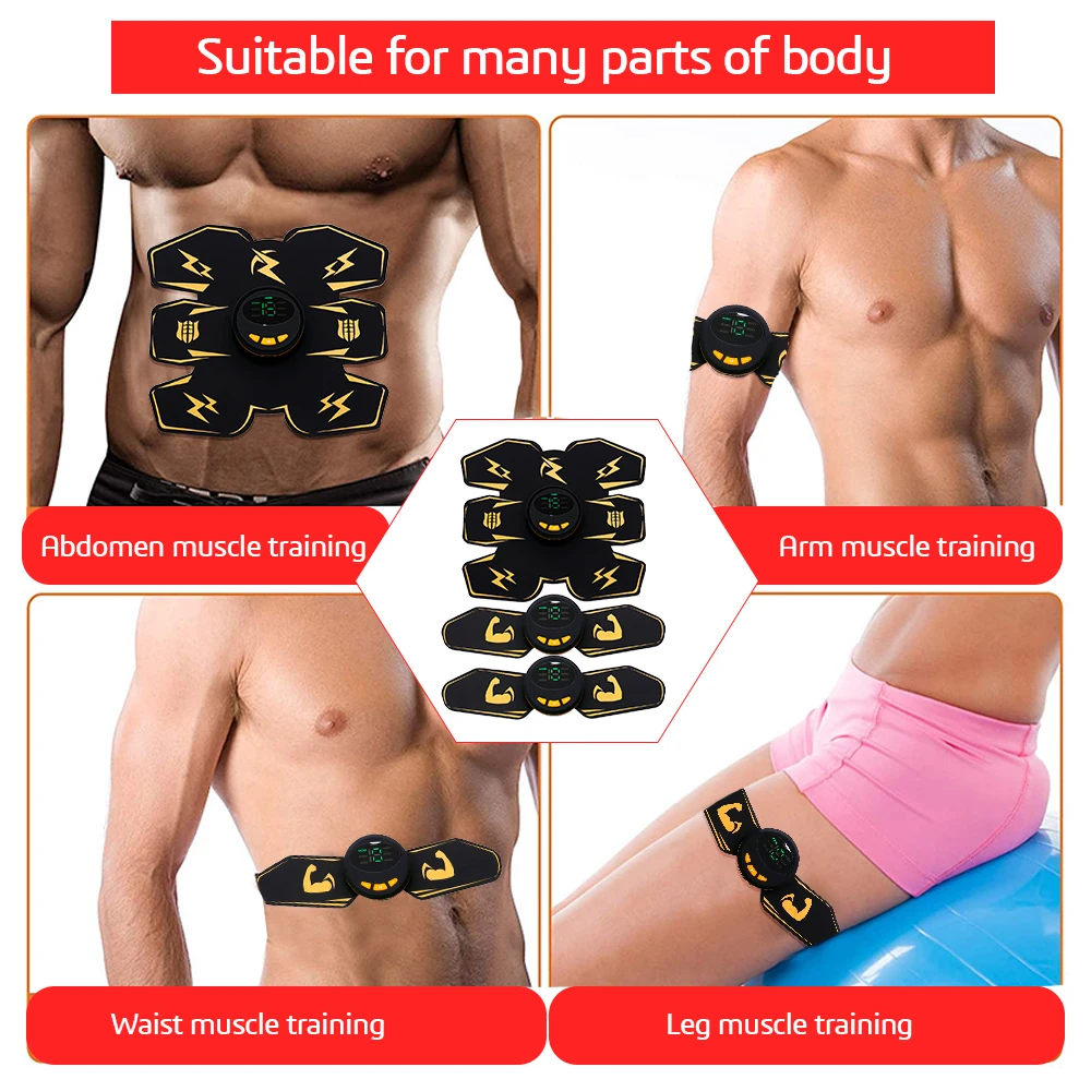 Smart EMS Muscle Stimulator Wireless Fitness Trainer Abdominal Training Electric Weight Loss Stickers Fat Burning Body Slimming