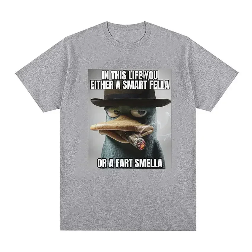 Graphic T Shirt Perry Platypus Youre Either A Smart Fella A Fart Smella Funny Women Fashion Oversized T Shirts Women's Clothing