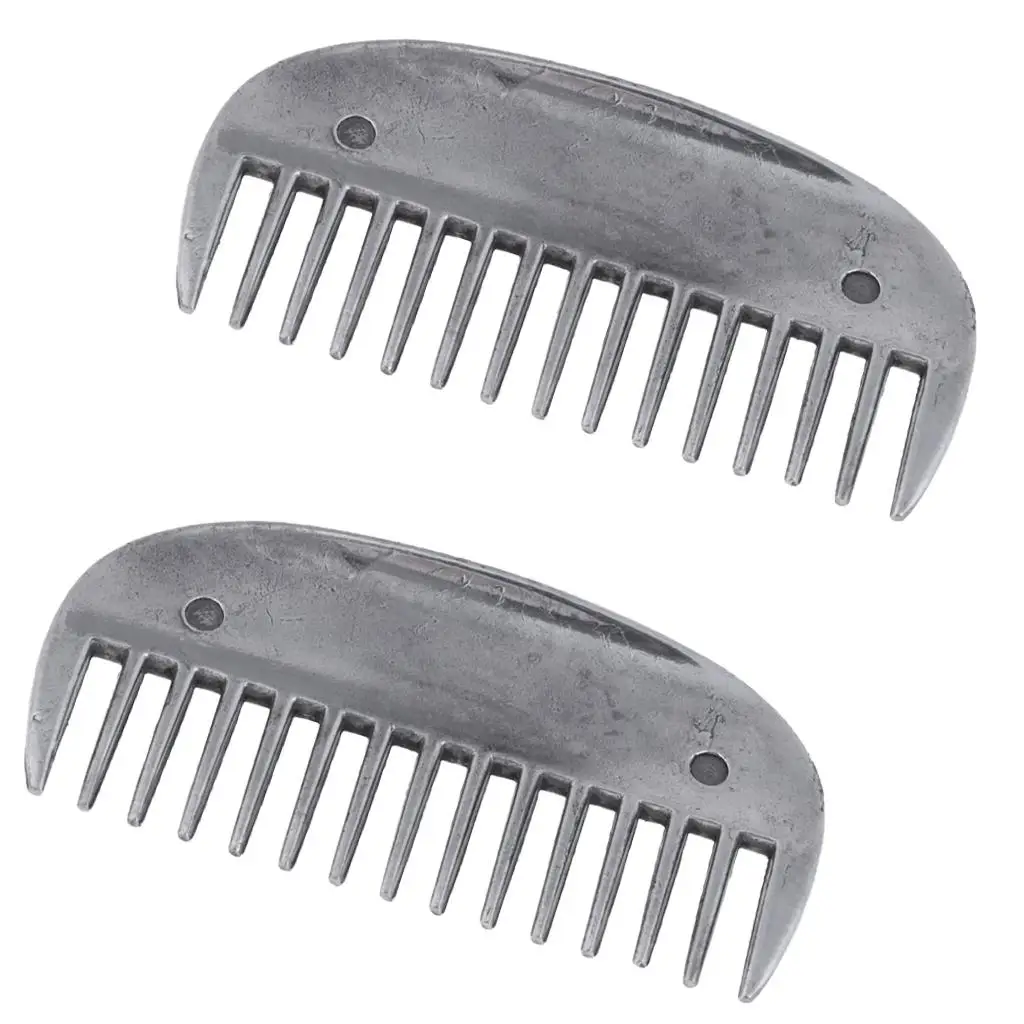 2pcs Horse Metal Curry Comb Equine Grooming Performance Supplies Equipment Horse Riding 8x4cm