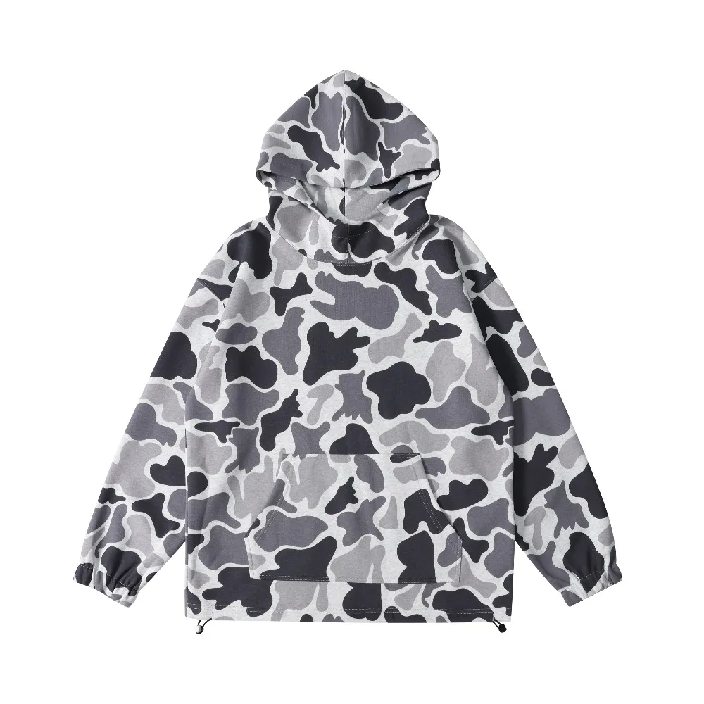 

Корейская камуфляжная толстовка супер большого размера, осенне-зимний теплый мужской и женский модный дышащий топ с длинными рукавами