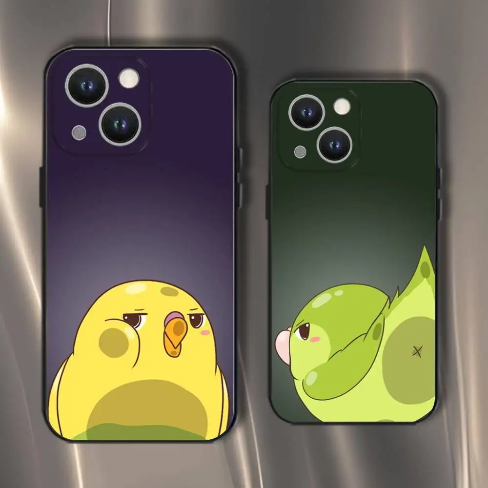 

Chubby Cockatiels Parrotlets Parrot Phone Case For iPhone 16,15,14,13,12,11,Pro,XS,Max,XR,Plus,E,SE4,Mini Black Soft Cover