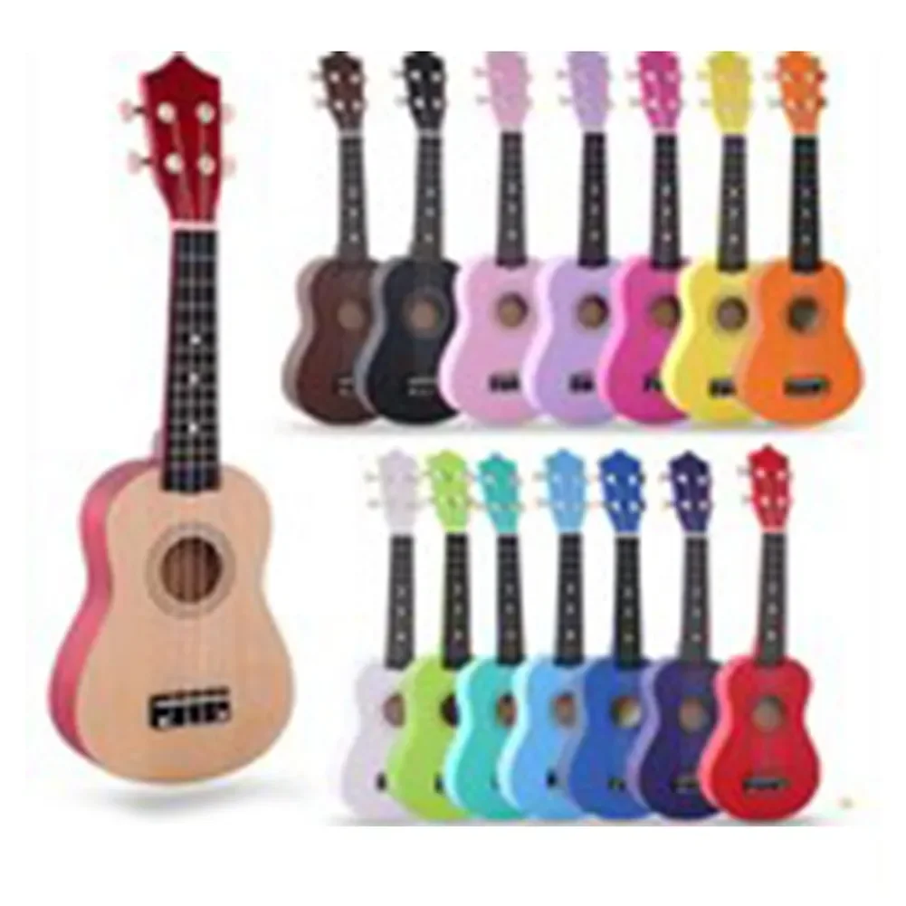 

21 Inch Wood Ukulele 4 Strings Multi Color Ukulele With Bag And Pick For Beginners Kids Stringed Instruments Gifts Wood Ukulele