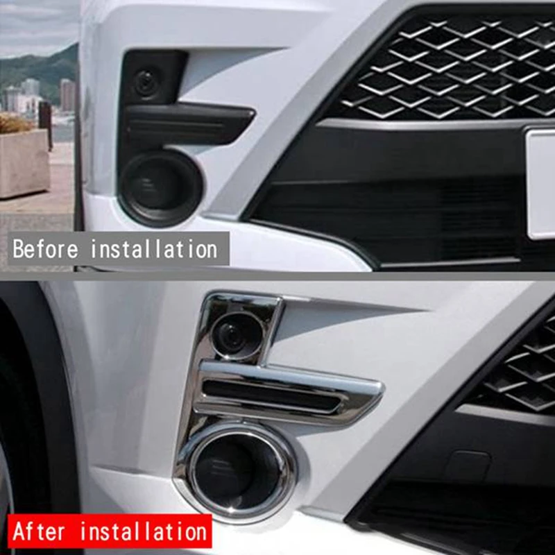 Car Chrome Front Fog Light Lamp Cover Trim Foglight Bezel Decoration Frame Parts Accessories For Toyota Raize 200 Series