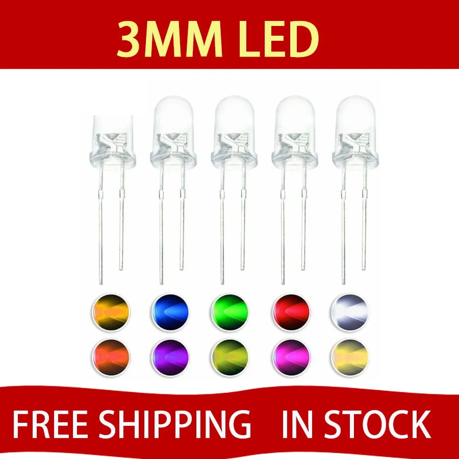 100Pcs 3Mm Led Diod…