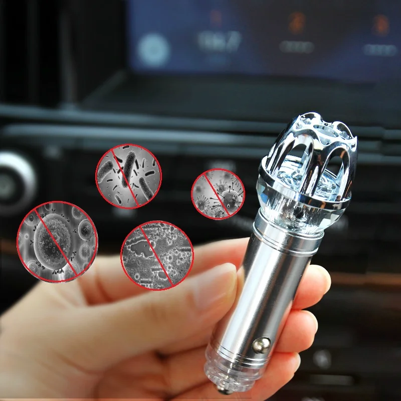 Car Air Purifier 12V Auto Car Fresh Air Ionic Purifier Oxygen Bar Ozone Ionizer Cleaner Car Air Freshener Car Accessries