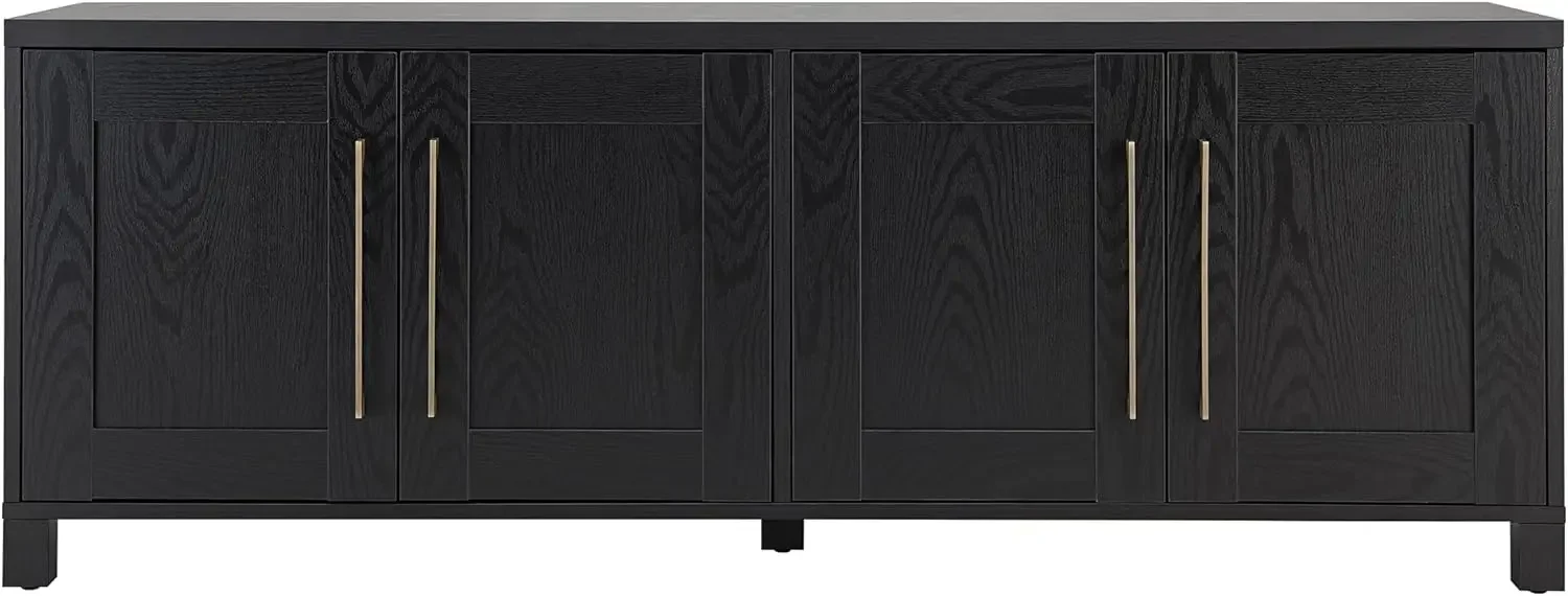 Mueble TV rectangular para televisores de hasta 80" en veta negra.