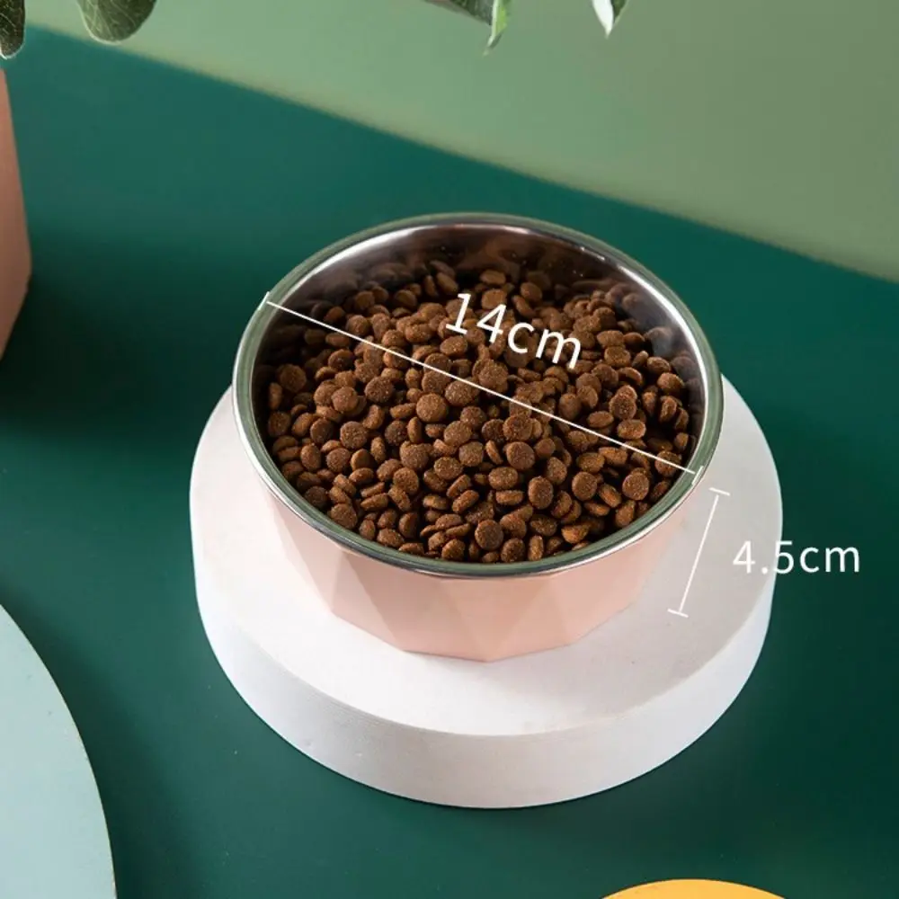 Stainless Steel Cat Elevated Bowl New Elevated Stand No Slip Cat Water Bowls Neck Protector Food Water Feeder Cat