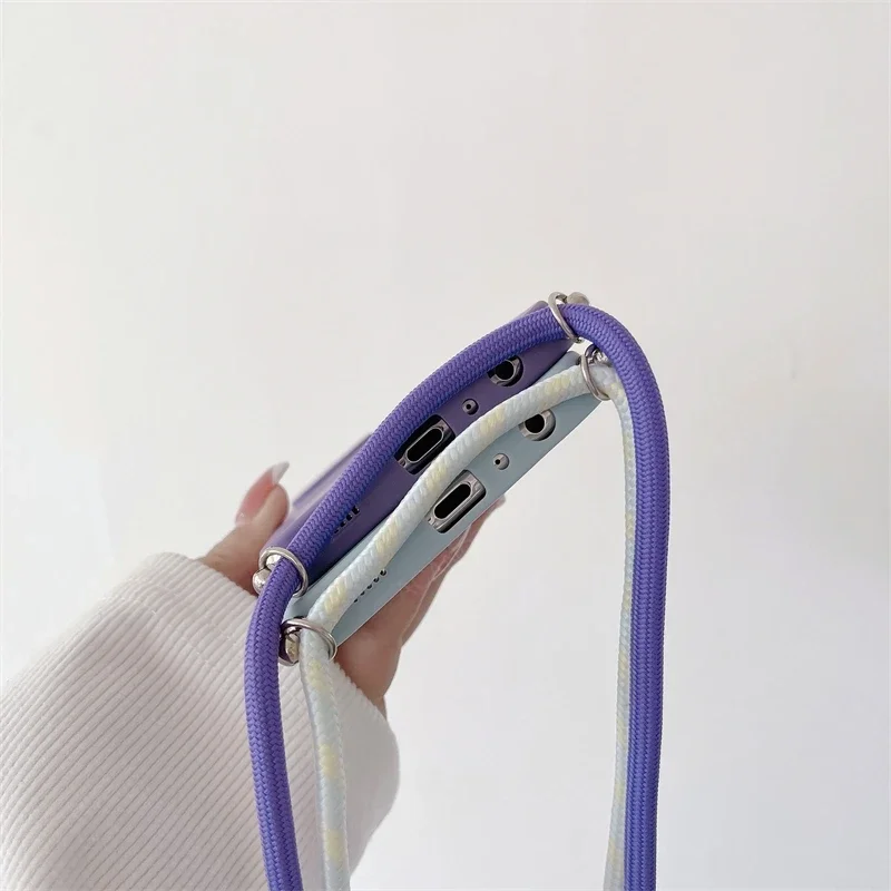 A 55 35 25 15 S 24 Crossbody Lanyard Case For Samsung Galaxy A55 A35 A25 A15 A05s S24 Plus Ultra 5g M34 Cord Silicone Back Cover