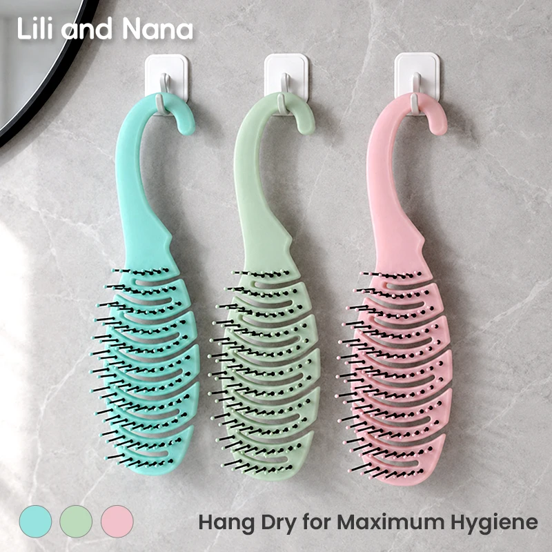 L&N Hair Brush Detangling Smoothing, Hangable Open-Back Vented Hairbrush for Blow Drying, Comb For Women, Men, Wet & Dry Hair