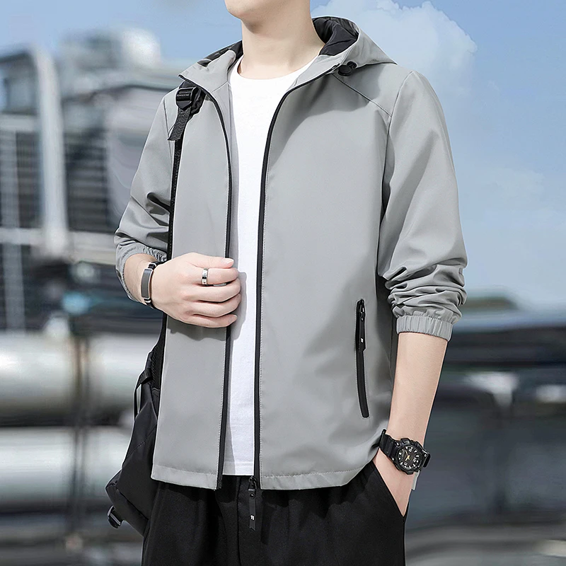 

2023 Spring And Autumn New Men'S Casual Versatile Fashion High-End High-Quality Hoodie Windproof Waterproof Jackets