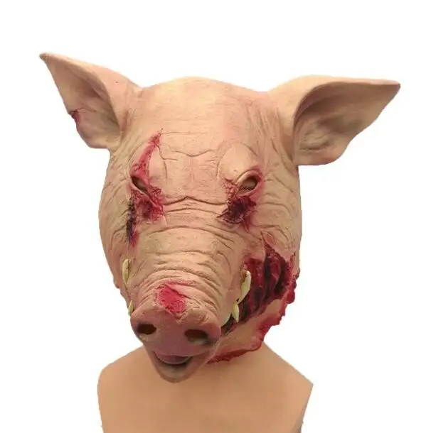 Latex Pig Head Mask Halloween Horror Mask Masquerade Novelty Animal Scary  Cosplay Costume Festival Supplies Mask Unisex Gifts