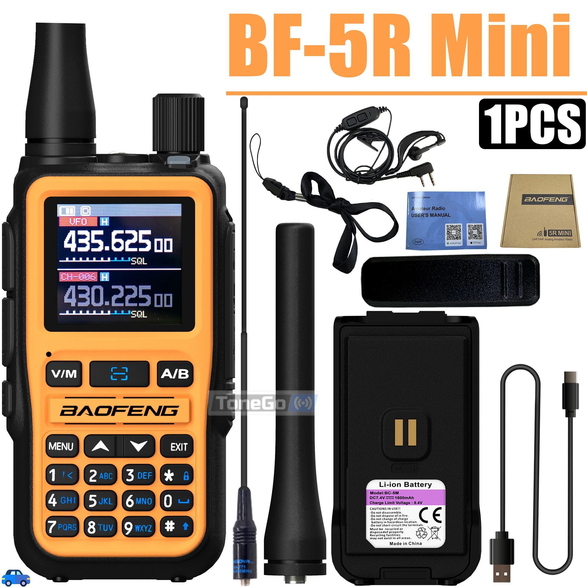 

Baofeng 5R Mini Walkie Talkie Bluetooth Programming UHF VHF DTMF Dual PTT Transmitters 999CH Flashlight AM FM Ham Two Way Radio