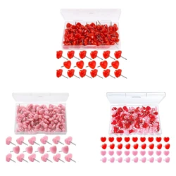 100 Pcs Map Tacks Heart Push Pins Decorative Pushpins Map Pins Notice Board Pins