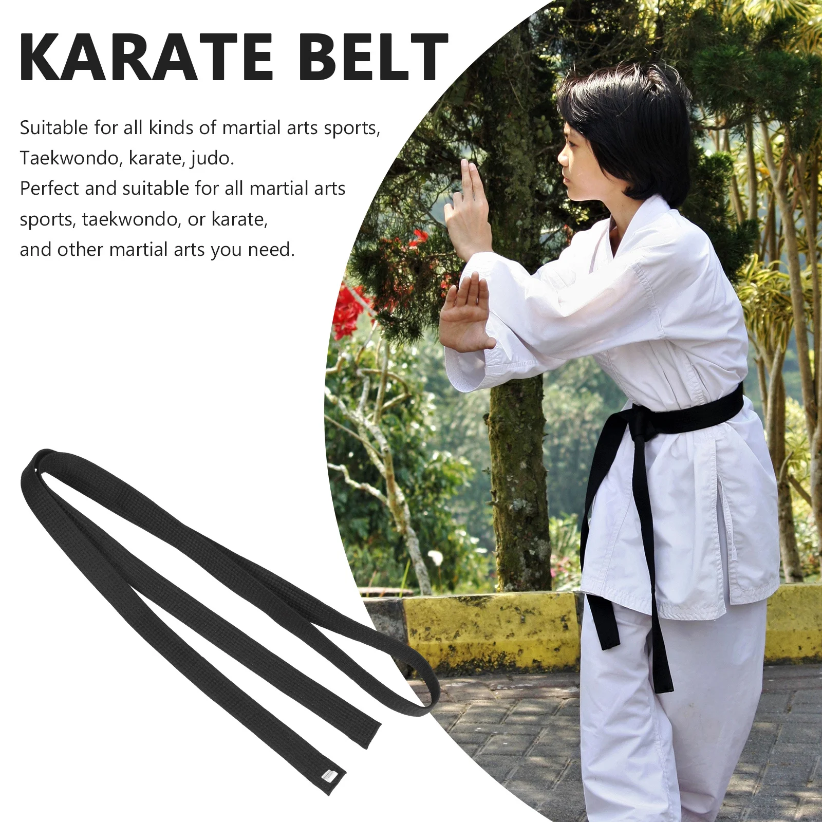 

1pc Karate For Taekwondo Judo Martial Arts Training Stretchy Waist Belt Lightweight Fabric For Men Women Exam Gift