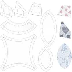 7 Shapes Double Wedding Ring Acrylic Quilting Template Transparent Acrylic Quilting Templates Rulers 2.5mm Thick for Woodworking