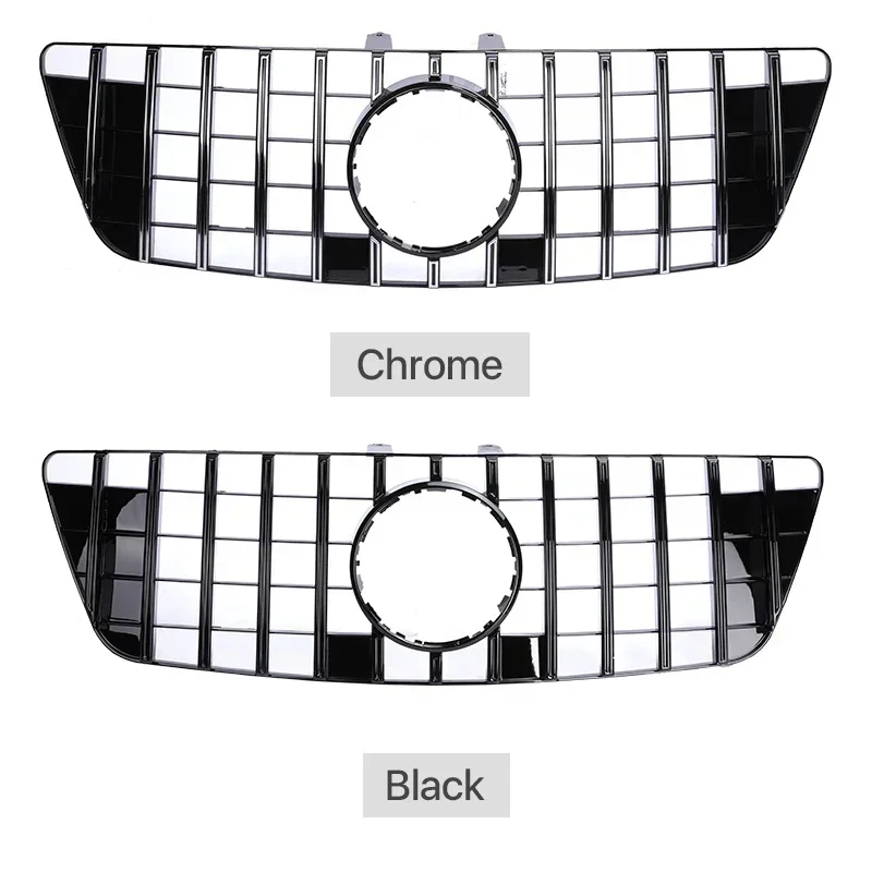 Car Front Bumper Panamericana GT Style Grill For Mercedes Benz ML Class W164 2006-2011 Black Silver Grille 320 350 430 550