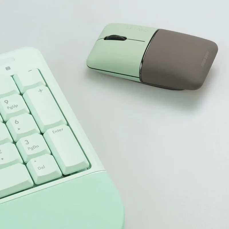 Bluetooth wireless dual-mode mouse, mini mouse, business trip, charging cable, mobile phone notebook suitable for SLIMO green