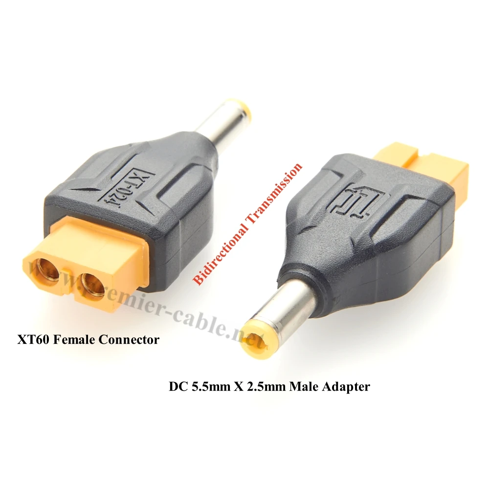 5PCS XT60 to DC 5525 Connector XT60 Female to DC 5.5mm X 2.5mm Male Adapter Model Airplane Power Extender for Drone FPV Energy