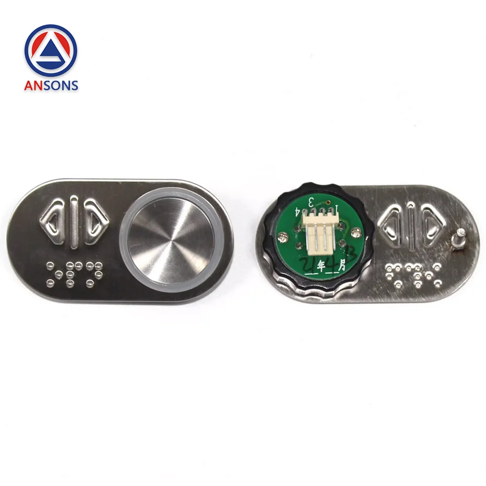 شريحة شخصية زر المصعد BR27C OTIS مع فتحة برايل 27 ملم قطع غيار المصاعد Ansons