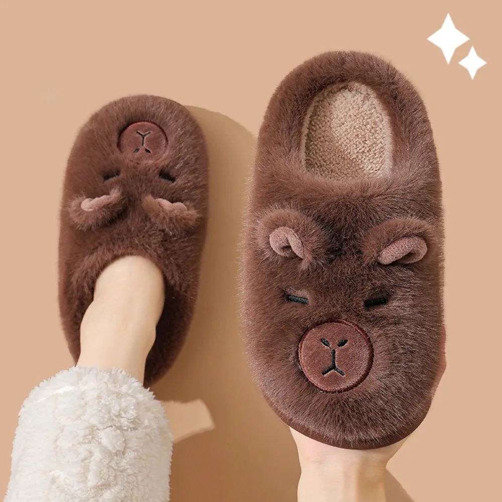 

Новые тапочки Capybara, мягкая нескользящая хлопковая обувь, теплая утепленная домашняя обувь, зимняя обувь