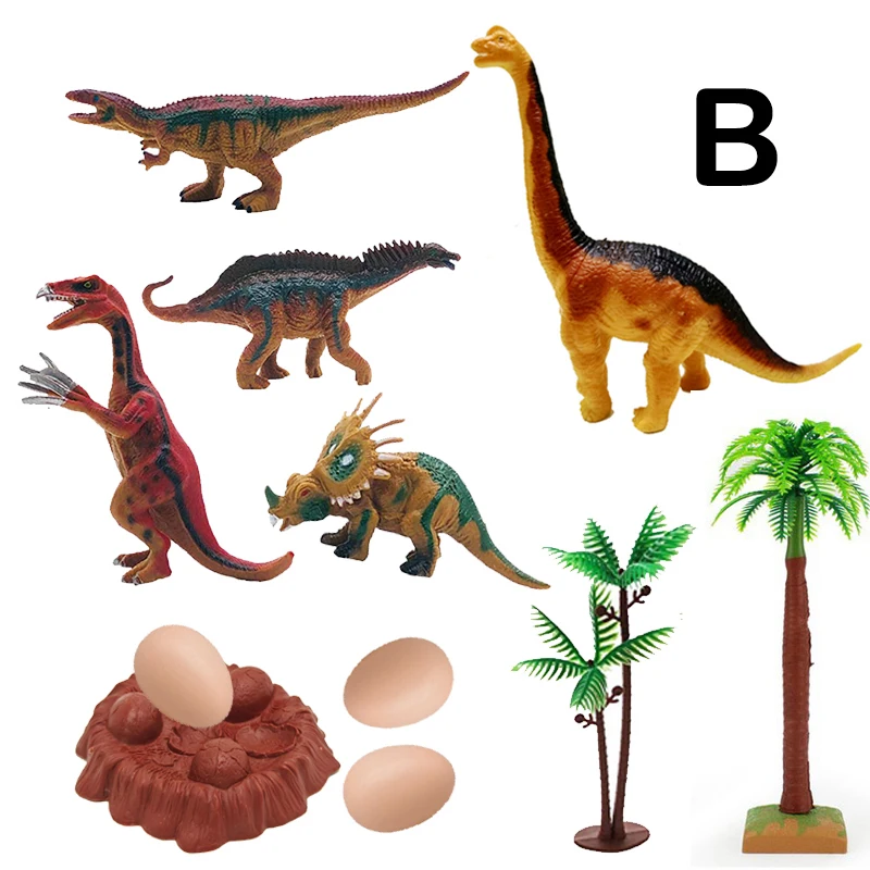 Dinosaurusspeelgoedsets, realistische Dino-figuren speelset voor jongens en meisjes, grote activiteitenspeelkleed, boomfiguren, geweldige cadeaus voor kinderen