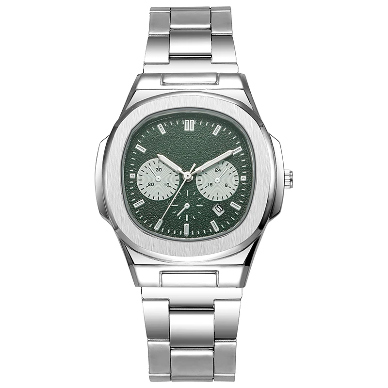 ساعة كوارتز كرونوغراف للرجال بمينا بيضاوي عتيق، قرص متعدد الألوان، أعمال فاخرة خفيفة وساعة رجالية يومية متعددة الاستخدامات