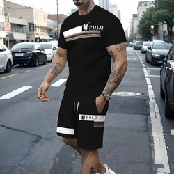 Summer Tracksuit Set 3D Printed Casual Men's T-shirt Short Male Sportswear Short Sleeve 2 Pieces Sporty Clothing Outfit Men Set