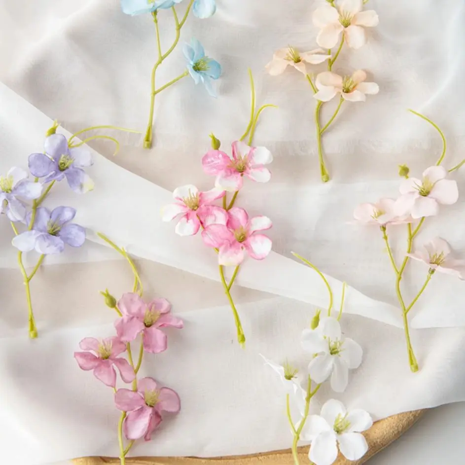 

Silk Artificial Flowers Plum Blossom Diy Gifts Box Scrapbook Decor Festival Home Room Table Outdoor Garden Wall Wedding Bouquets