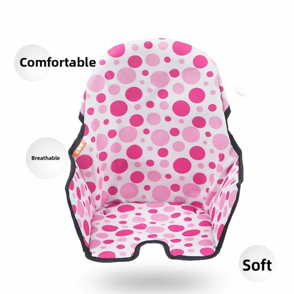 Soft Baby Dining Chair Seat Cover Breathable Comfortable Infant High Chair Cushion Yellow Polka Dots Breathable Pad Liner Summer