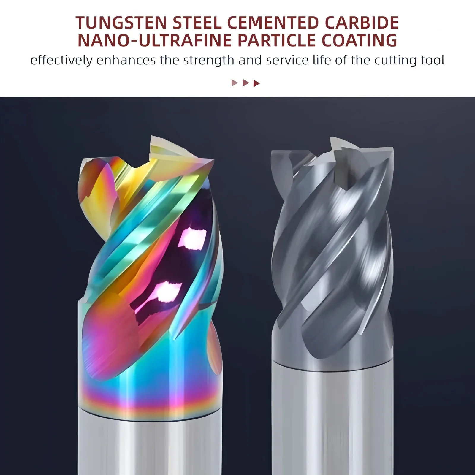 Short Length Solid Carbide End Mill, Coated for Aluminum/Steel/Metal, 1-12mm, Precision CNC Milling Tool