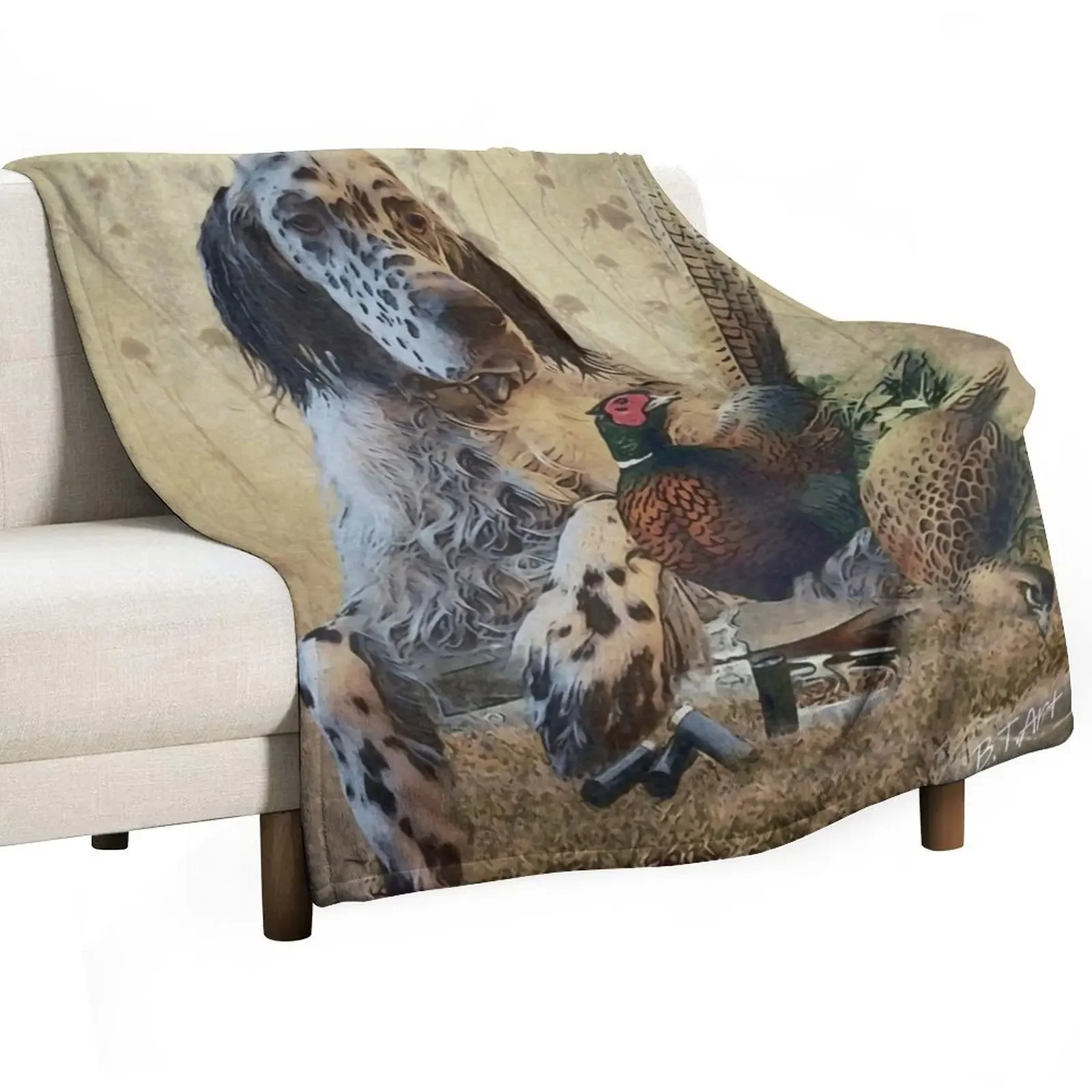

English setter with pheasants, art Throw Blanket Sofa Throw Plaid on the sofa Blankets