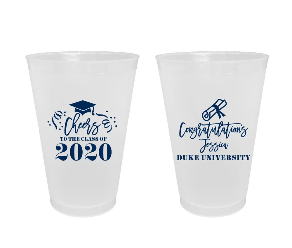 10PCS Graduation Custom Frosted Cups, 5oz, 8oz, 9oz, 10oz, 12oz, 14oz, 16oz, 20oz, 24oz / Personalized Cups, Party Cups, Party D