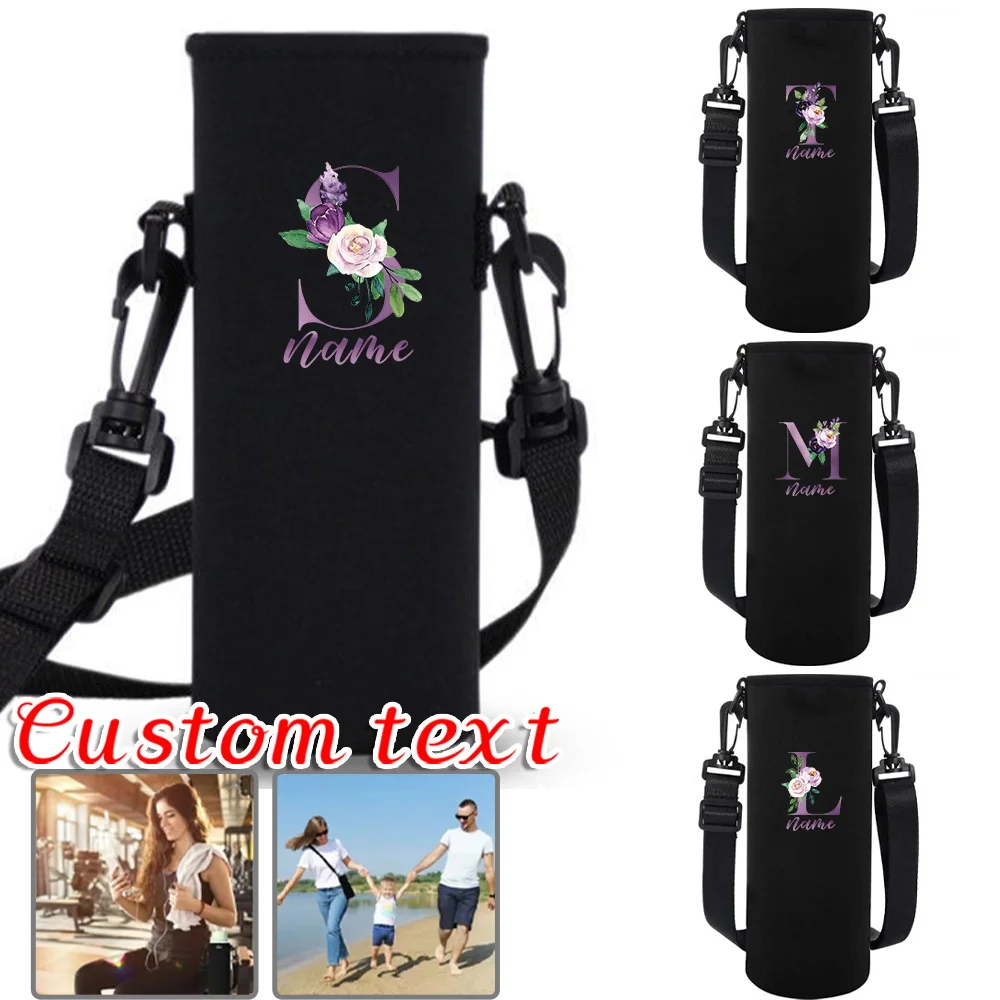 

Персонализированное индивидуальное имя, изолированный рукав для бутылки с водой, портативные аксессуары для кемпинга, изоляционная сумка для продуктов на заказ